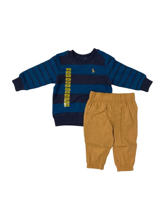 Boy's 2 Piece Long Sleeve French Terry Shirt & Pant (4T)