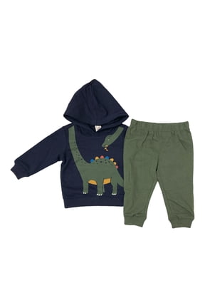 Boy's Fun & Cute Dinosaur Hoodie & Jogger Set (2T)