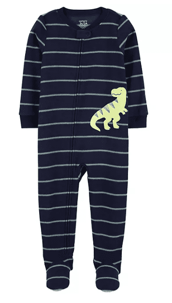 Boys Dino-mite Dude One Piece Footie Pajamas by RuffleButts