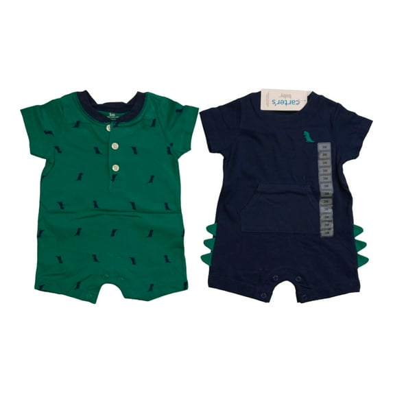 Carter's Boys Toddler 2 Piece Snap Closure Cotton Bodysuit Set (Green/Blue, 18M)