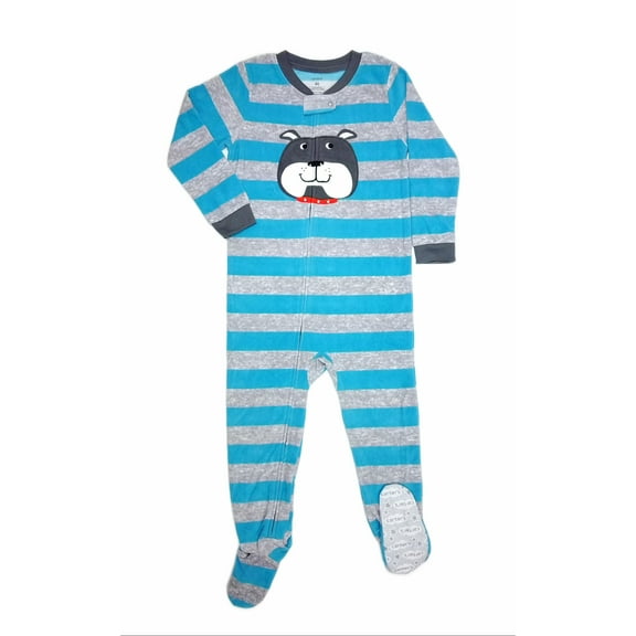 Carter's Bulldog Puppy Dog Fleece Striped Footed Pajama Sleeper, Size 4T