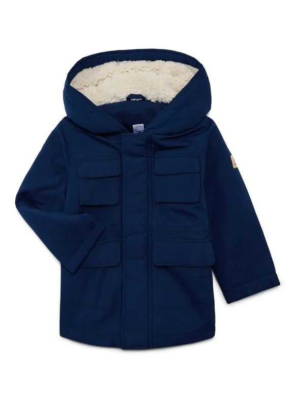 Toddler Plush- Lined Hooded Parka Jacket, Sizes 2T-5T