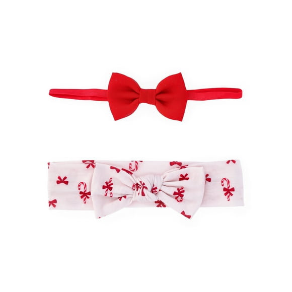 Carter's Child of Mine Baby Girls Bow Holiday Headwraps, 2-Pack, One Size