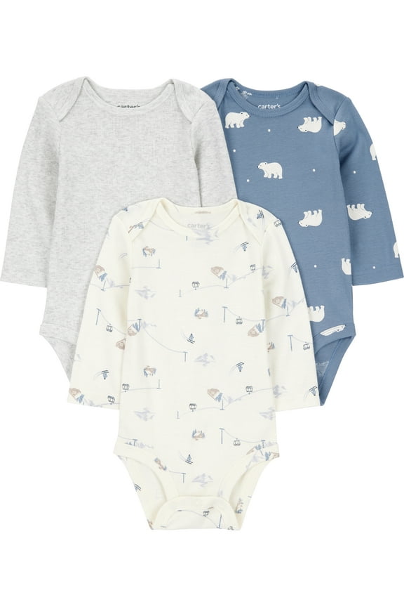 Baby Bodysuits, 3-Pack, Sizes Preemie-18 Months