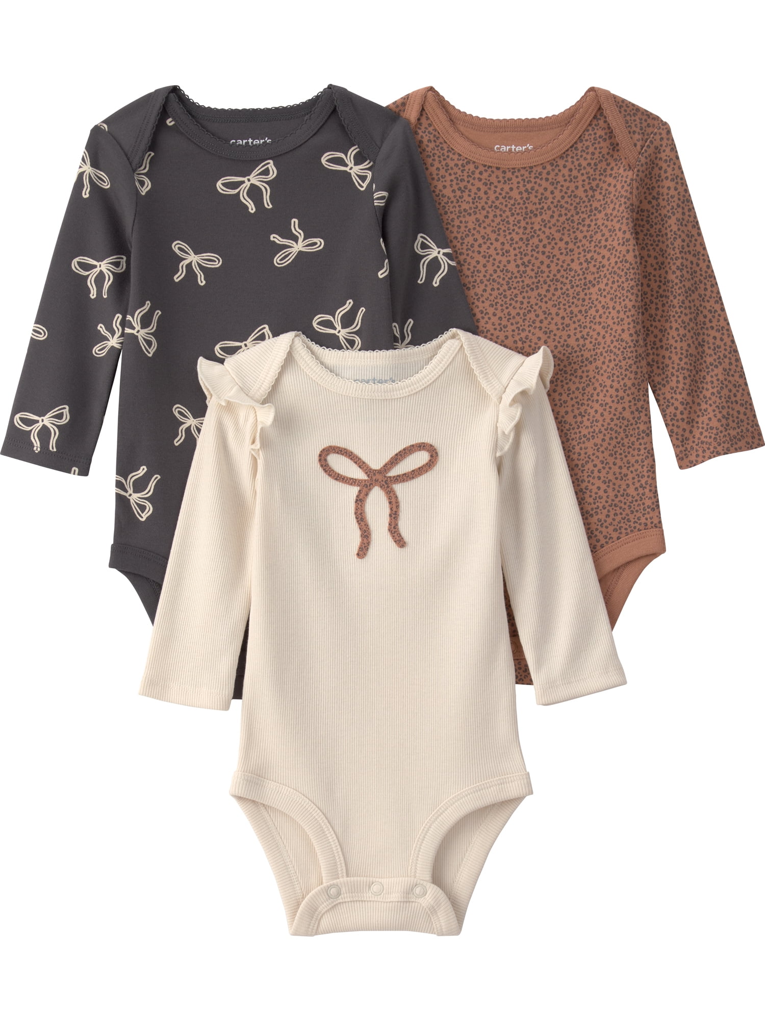 Carter's Child of Mine Baby Bodysuits, 3-Pack, Sizes Preemie-18 Months