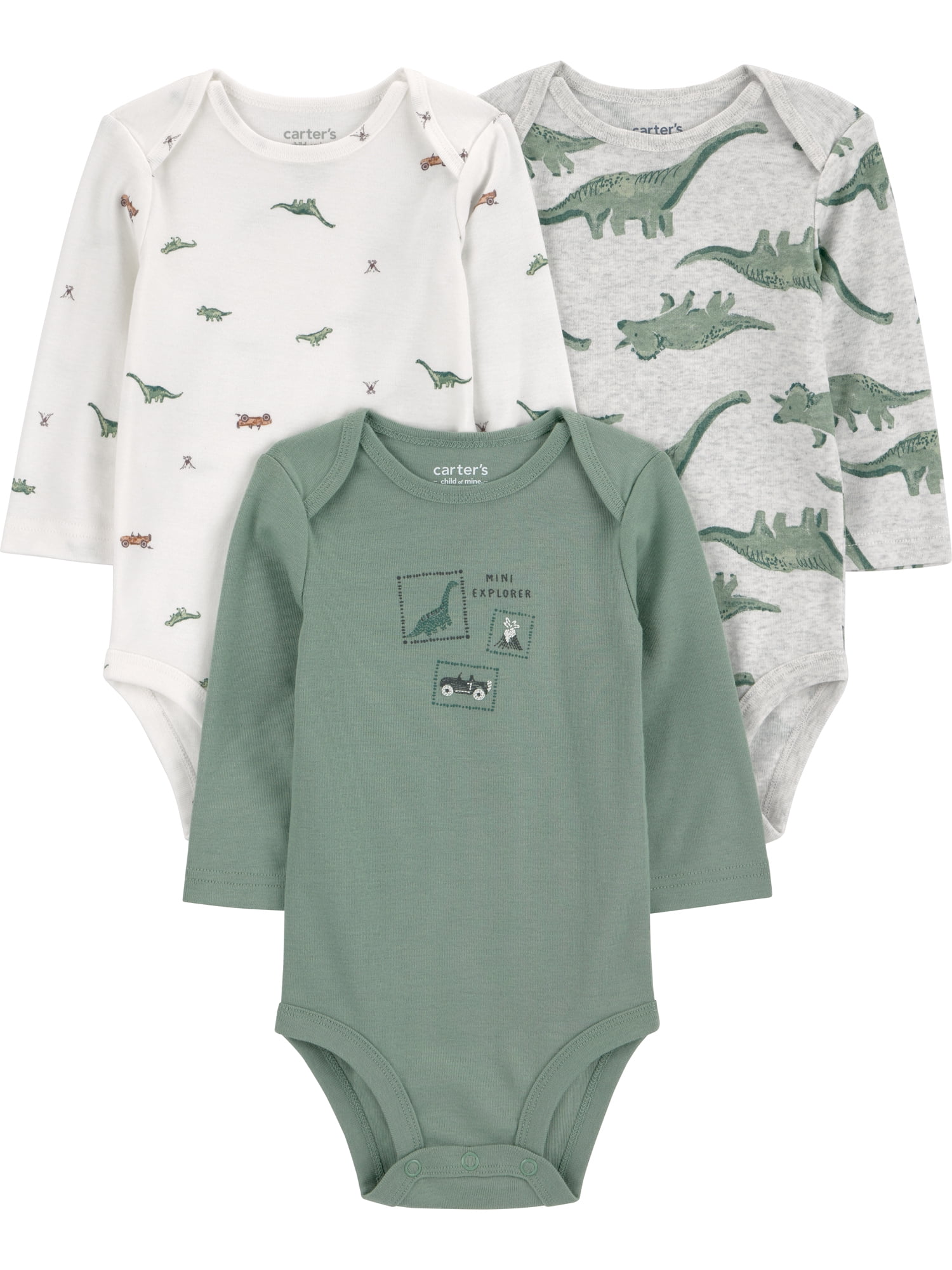 Carter's Child of Mine Baby Bodysuits, 3-Pack, Sizes Preemie-24 Months