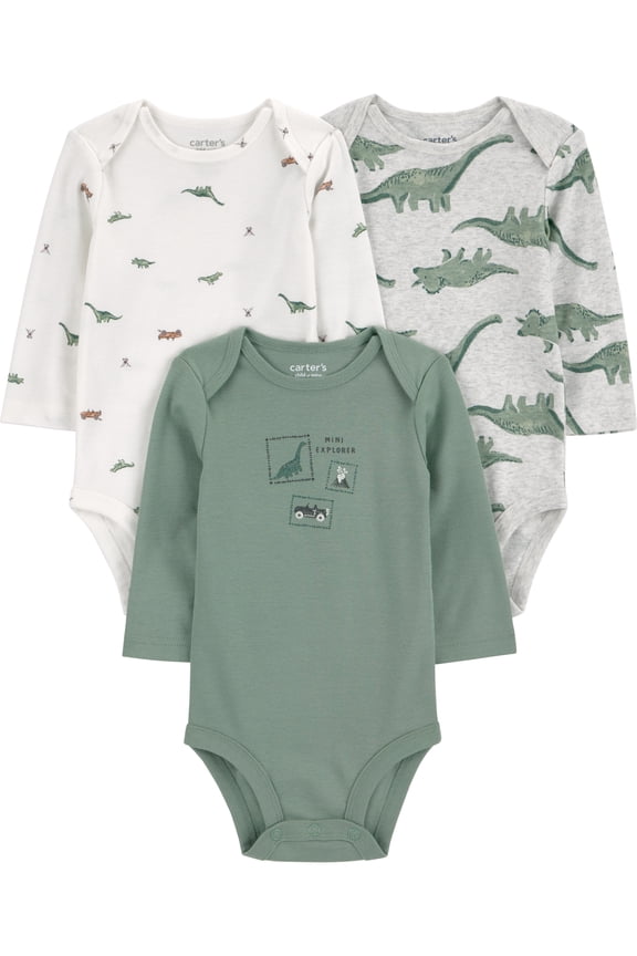 Baby Bodysuits, 3-Pack, Sizes Preemie-24 Months