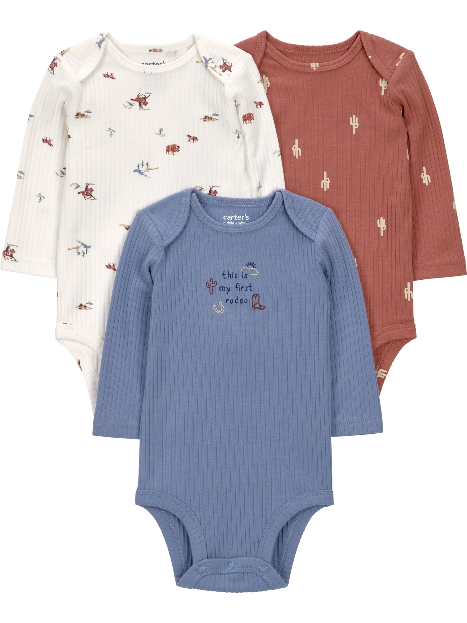 Carter's Child of Mine Baby Bodysuits, 3-Pack, Sizes Preemie-24 Months