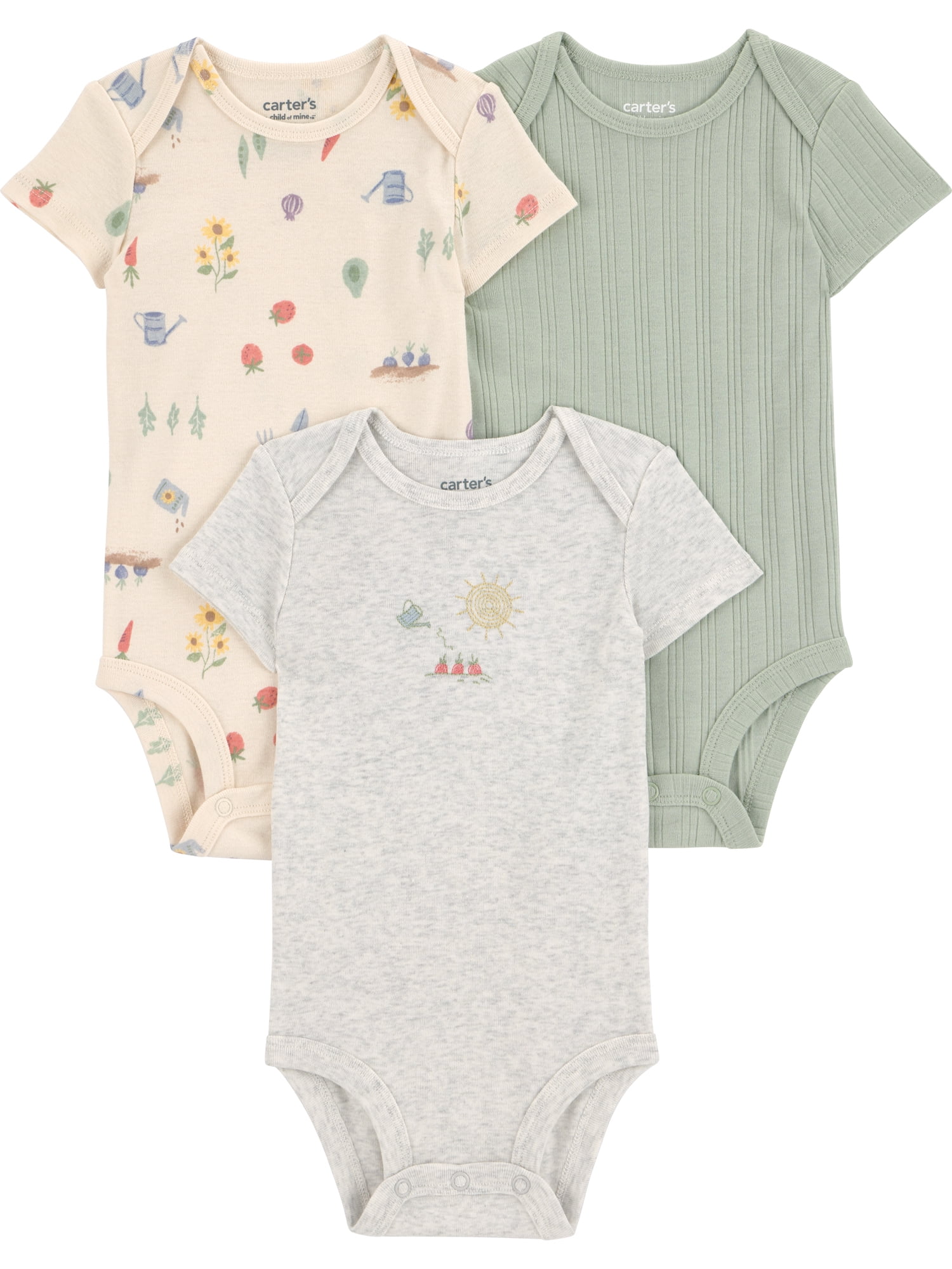 Carter's Child of Mine Baby Bodysuits, 3-Pack, Sizes Preemie-24 Months