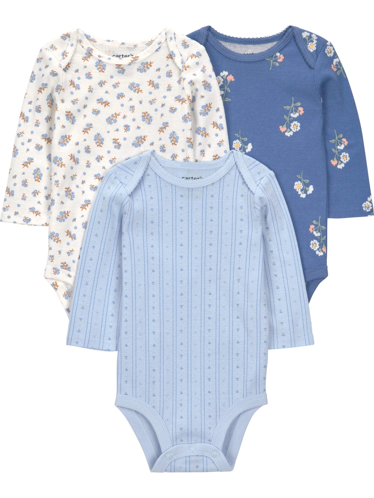 Carter's Child of Mine Baby Bodysuits, 3-Pack, Sizes Preemie-24 Months