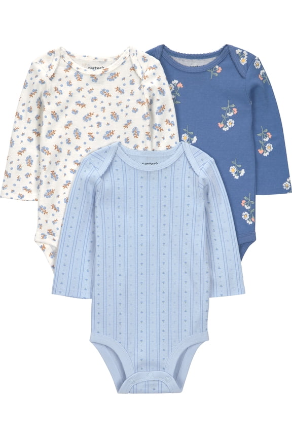 Baby Bodysuits, 3-Pack, Sizes Preemie-24 Months