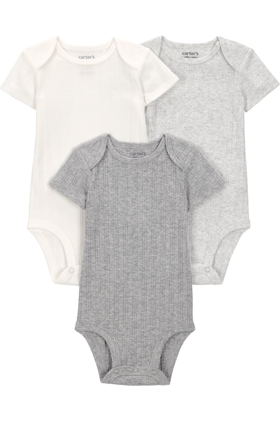 Baby Bodysuits, 3-Pack, Sizes Preemie-24 Months