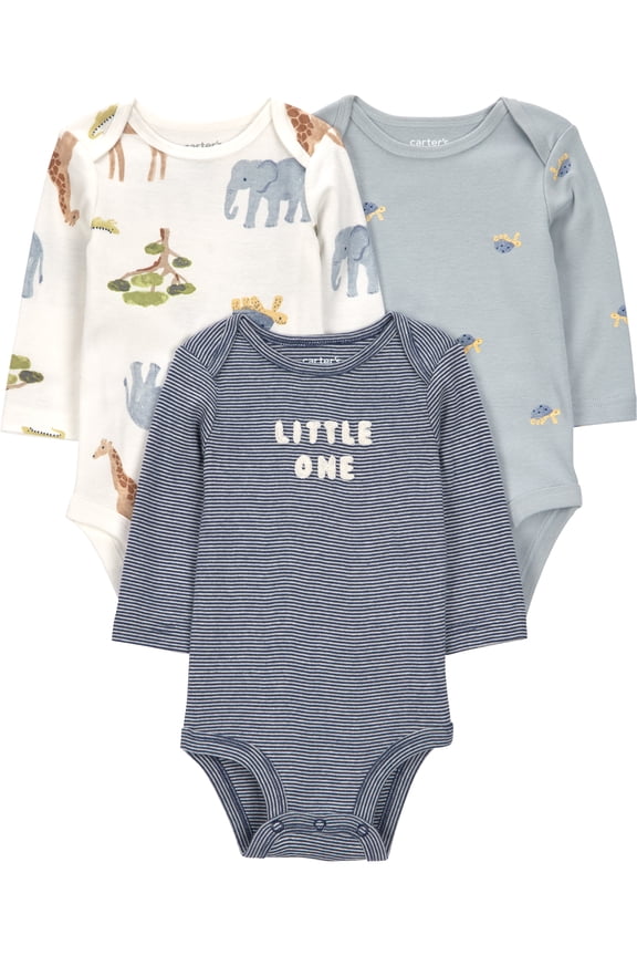 Baby Bodysuits, 3-Pack, Sizes Preemie-24 Months