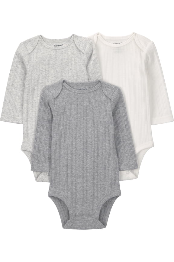 Baby Bodysuits, 3-Pack, Sizes Preemie-24 Months