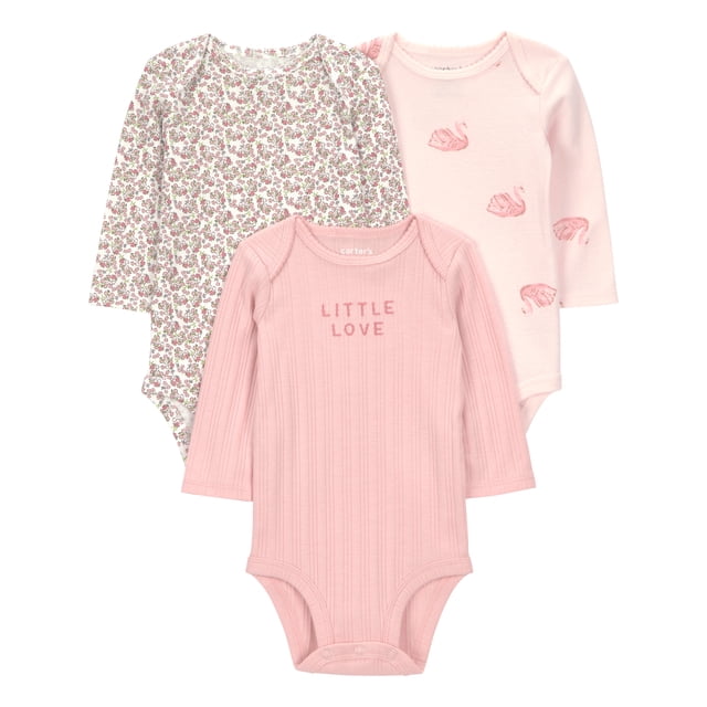 Carter's Child of Mine Baby Bodysuits, 3-Pack, Sizes Preemie-24 Months
