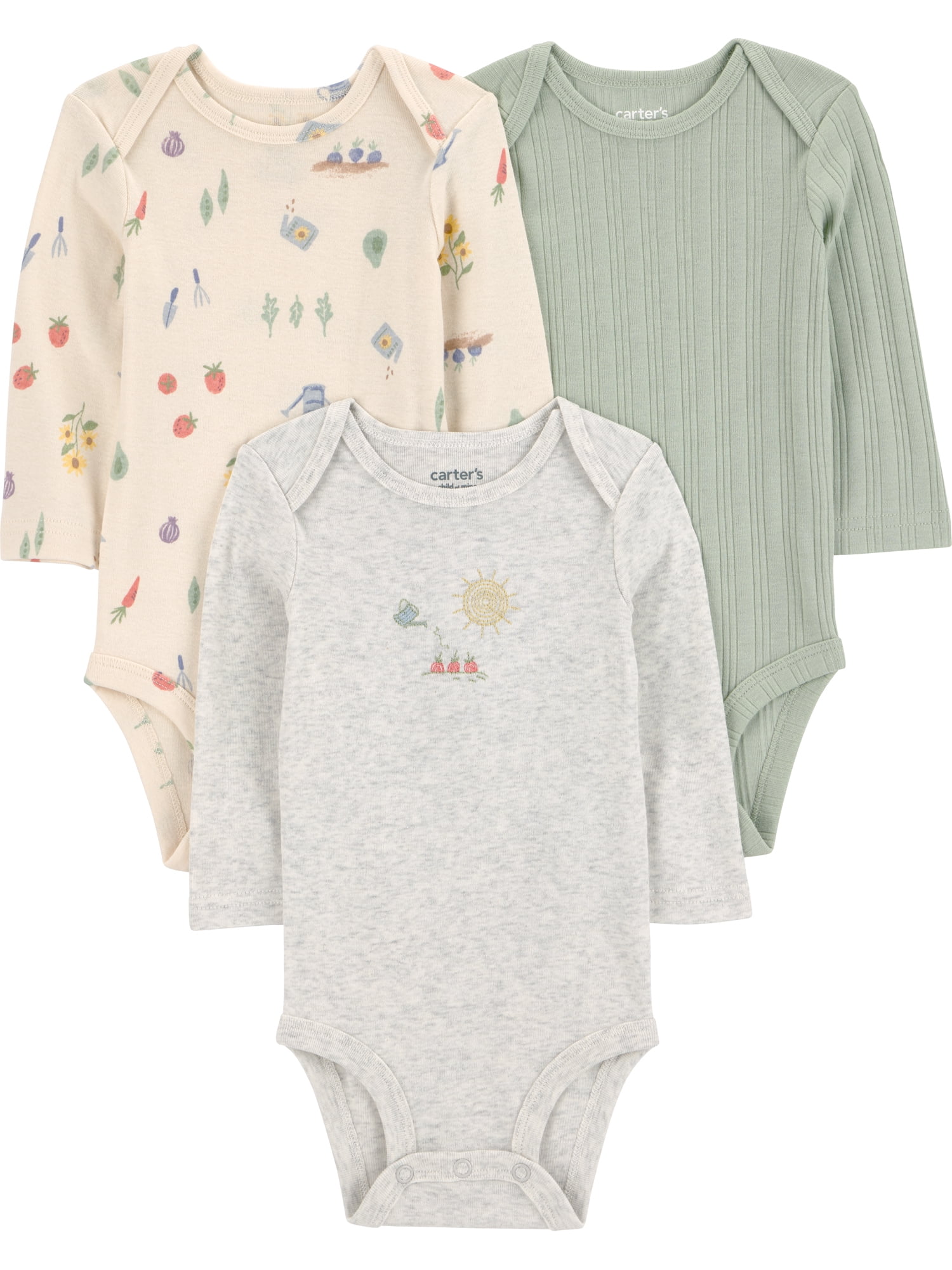 Carter's Child of Mine Baby Bodysuits, 3-Pack, Sizes Preemie-24 Months