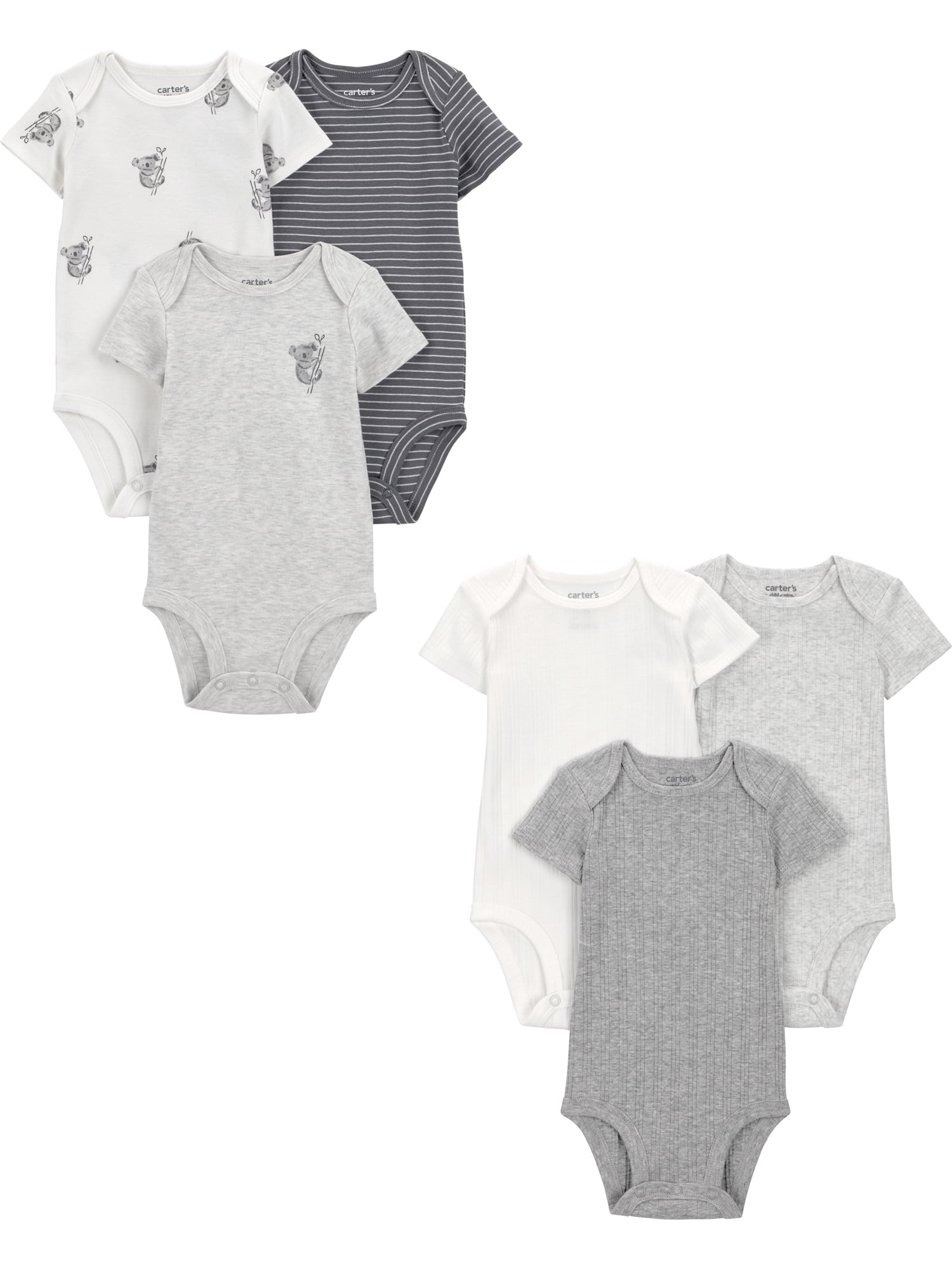 Carter's Child of Mine Baby Bodysuits, 6-Pack, Sizes Preemie-24 Months