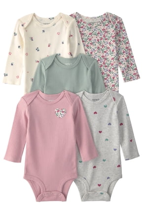 Baby Bodysuits, Five-Pack, Sizes Preemie-18 Months