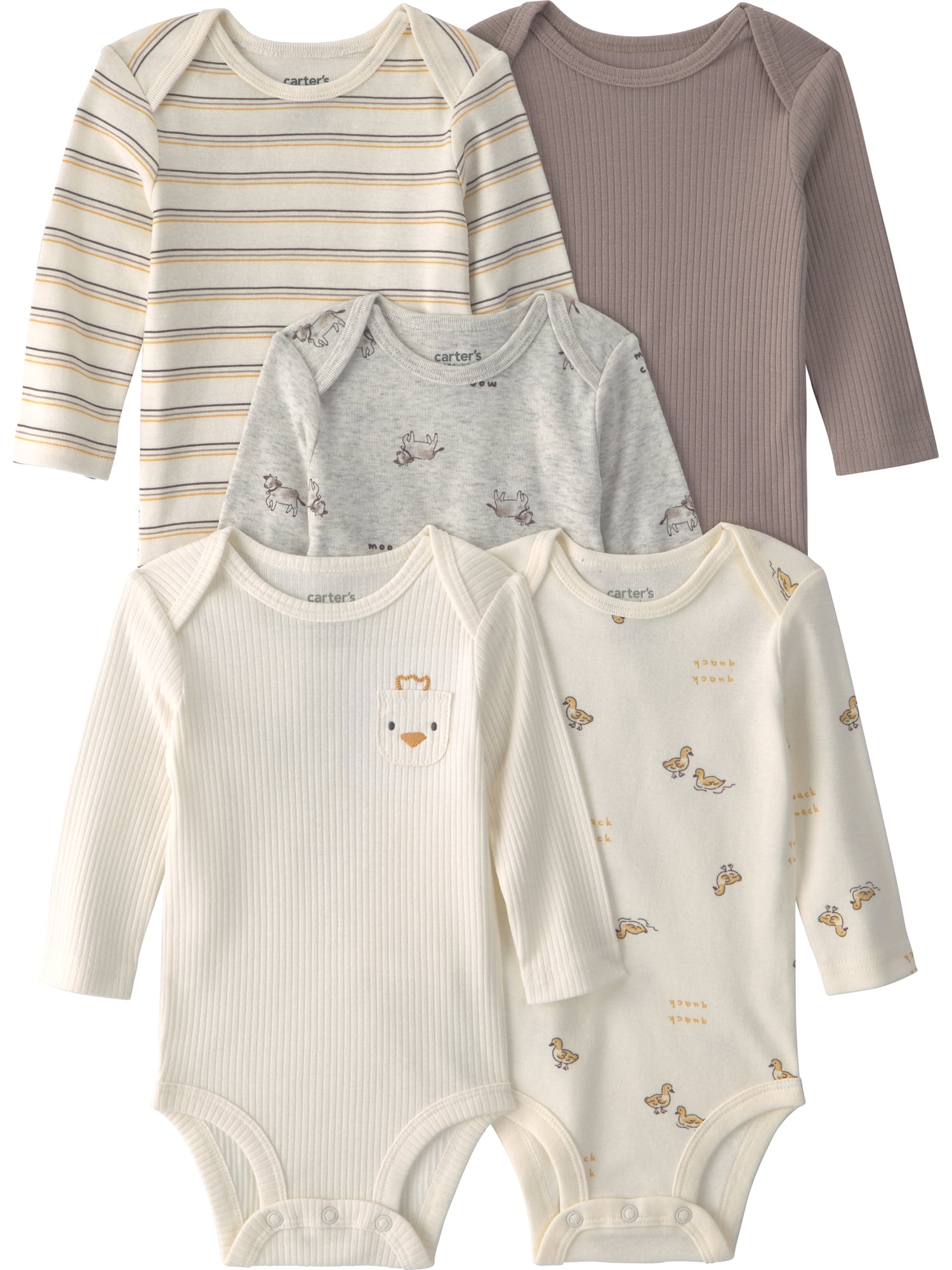 Carter's Child of Mine Baby Bodysuits, Five-Pack, Sizes Preemie-18 Months