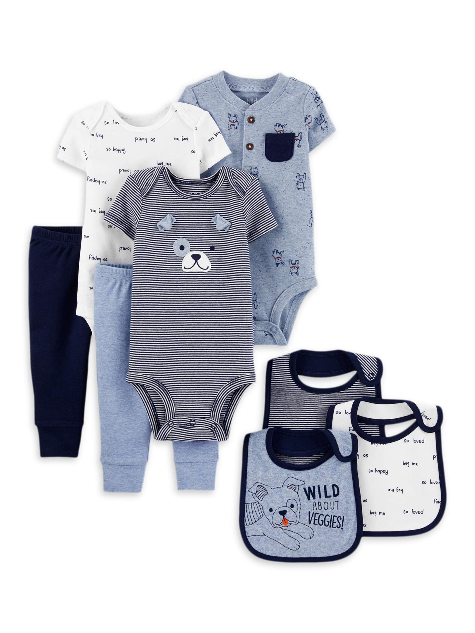 Carter's Child of Mine Baby Boy Baby Shower Layette Gift Set, 8Piece
