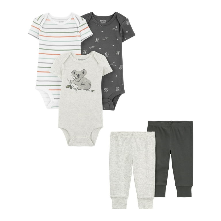 Carter's Child of Mine Baby Boy Bodysuit and Pant Set, 5-Piece