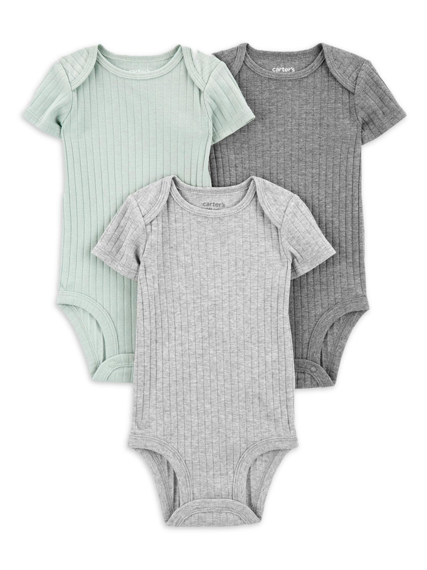 Carter's Child of Mine Short Sleeve Bodysuits, 3-pack (Baby Boys