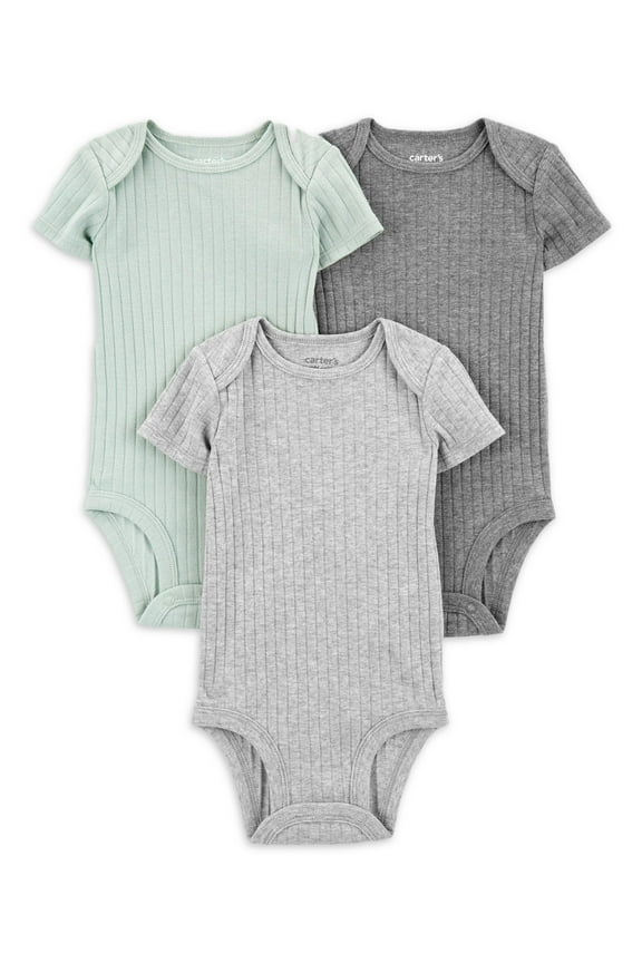 Baby Boy Bodysuits, 3-Pack, Sizes Preemie-18 Months