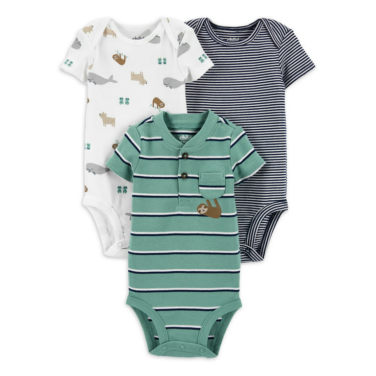 Carter's Child of Mine Baby Boy Bodysuits, 3-Pack, Sizes Preemie