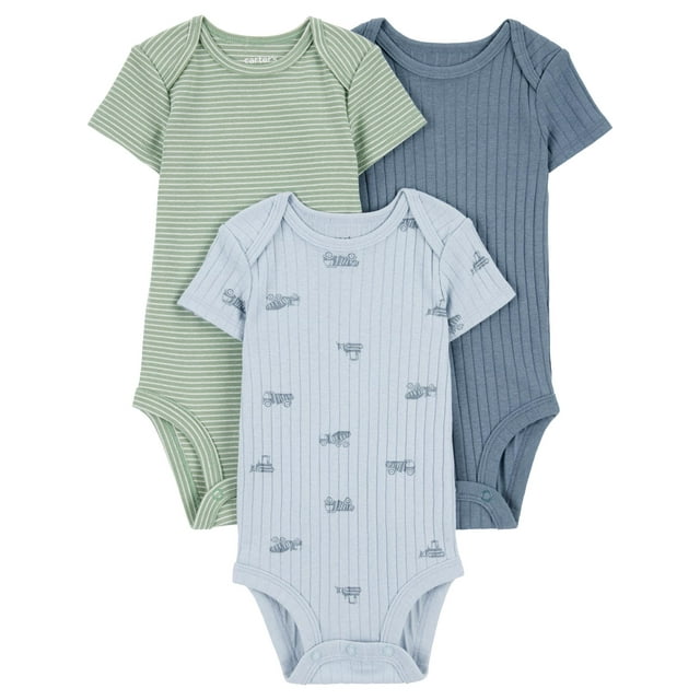 Carter's Child of Mine Baby Boy Bodysuits, 3-Piece, Sizes Preemie-18 Months