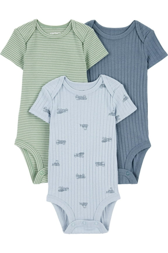 Baby Bodysuits, 3-Pack, Sizes Preemie-18 Months