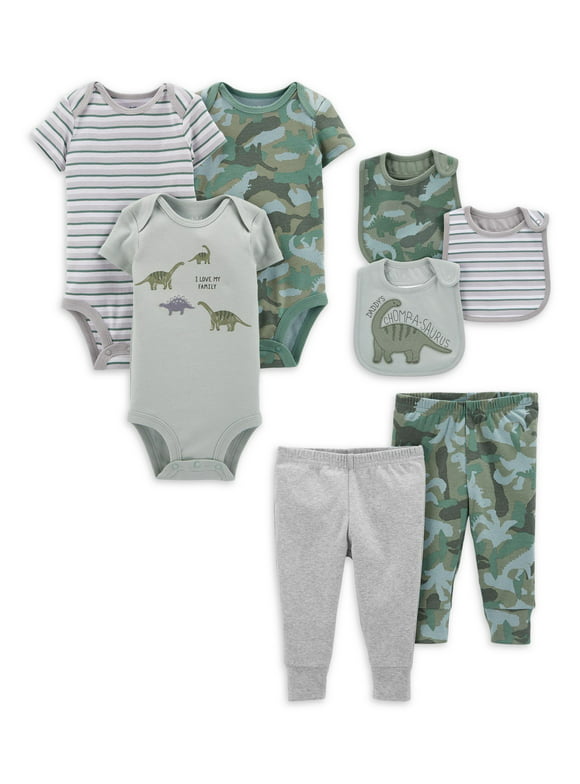 Carter's Child of Mine Baby Boy Bodysuits, Pants, & Bibs Set, 8-Piece, Preemie-24M