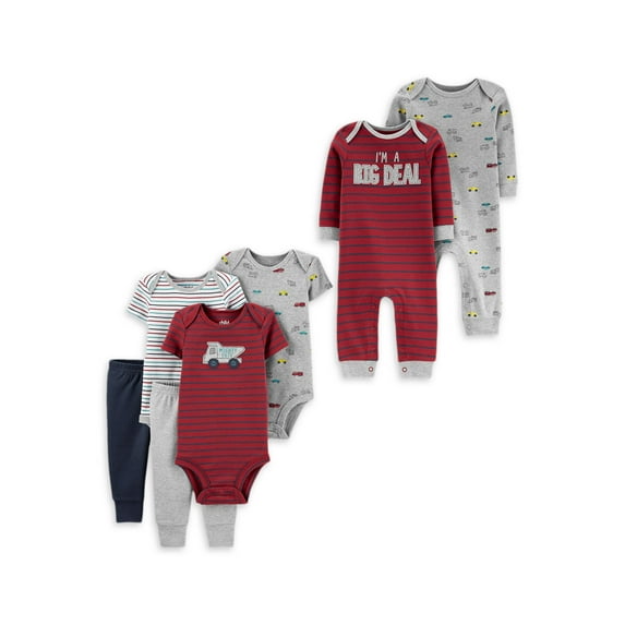 Carter's Child of Mine Baby Boy Bodysuits, Pants, & Coverall Set, 7-Piece, Preemie-18 Months