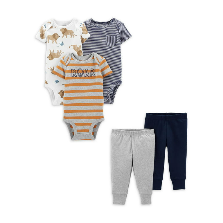 Carter's Child of Mine Baby Boy Bodysuits & Pants Outfit Set, 5-Piece,  Preemie-24M