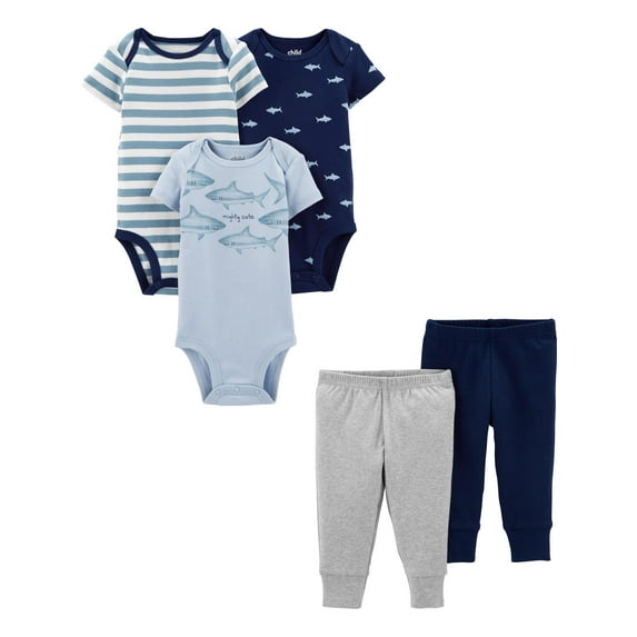 Carter's Child of Mine Baby Boy Bodysuits & Pants Outfit Set, 5-Piece, Preemie-24M