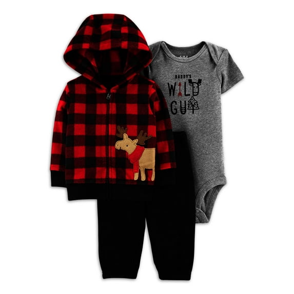 Carter's Child of Mine Baby Boy Cardigan, Bodysuit and Pant Outfit Set, 3-Piece