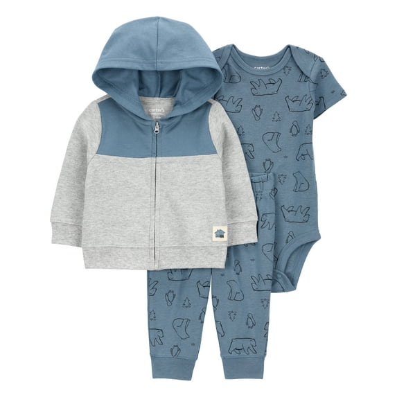 Carter's Child of Mine Baby and Toddler Boy Cardigan Outfit Set, 3-Piece, Sizes 0/3-24 Months