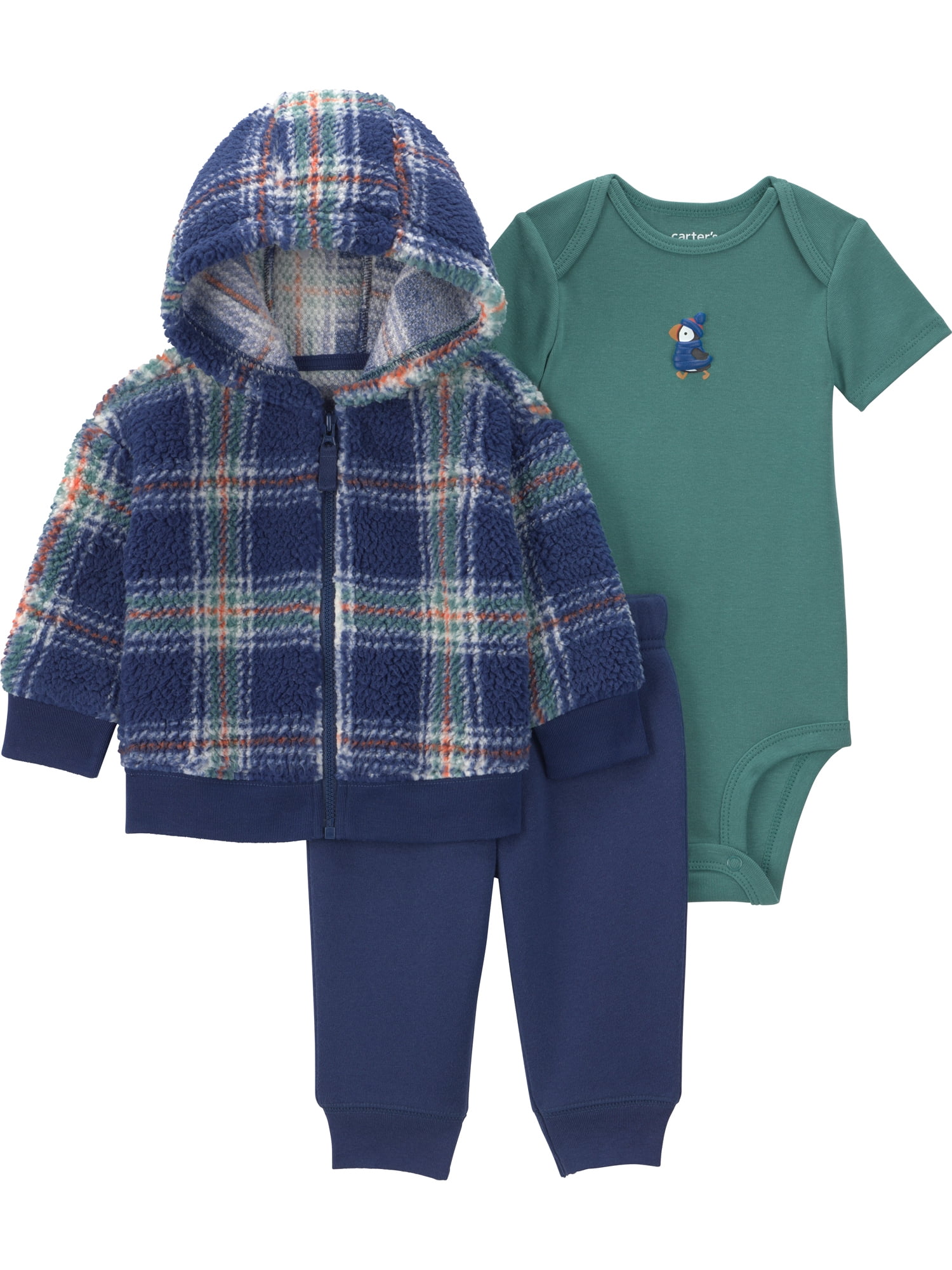 Carter's Child of Mine Baby Boy Cardigan Outfit Set, 3-Piece, Sizes 0/3-24 Months