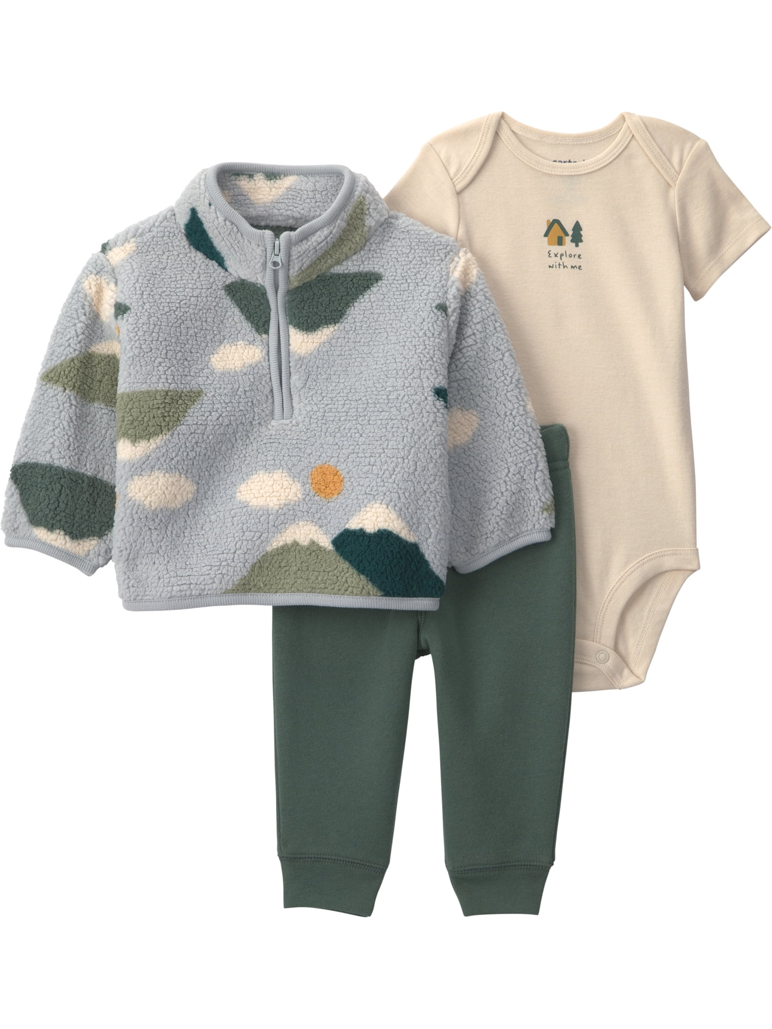 Carter's Child of Mine Baby Boy Cardigan Outfit Set, 3-Piece, Sizes 0/3-24 Months