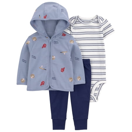Carter's Child of Mine Baby Boy Cardigan Outfit Set, 3-Piece, Sizes 0/3-24 Months
