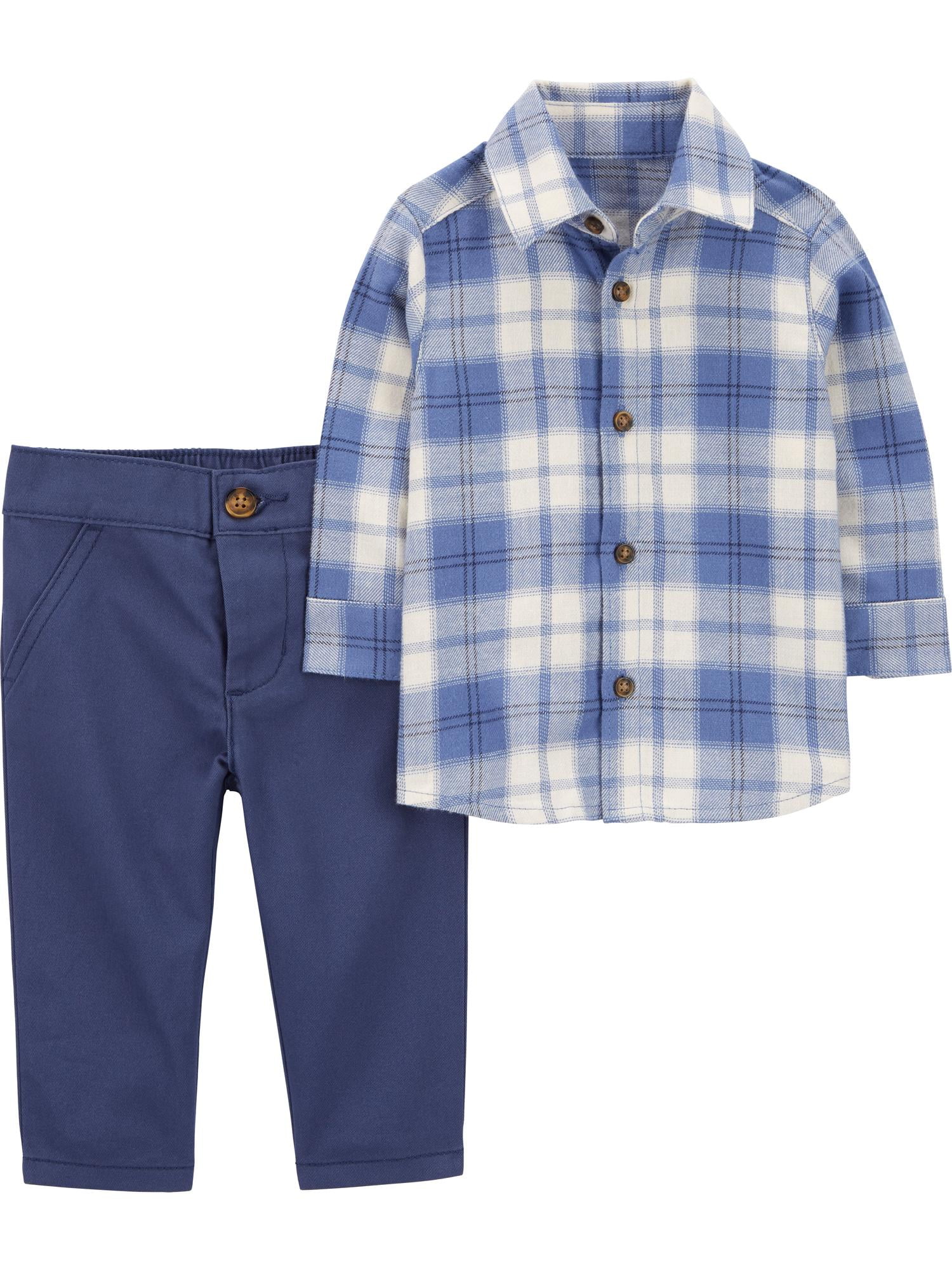Carter s Child of Mine Baby Boy Collared Outfit Set 2 Piece Sizes 0 3 24M Walmart