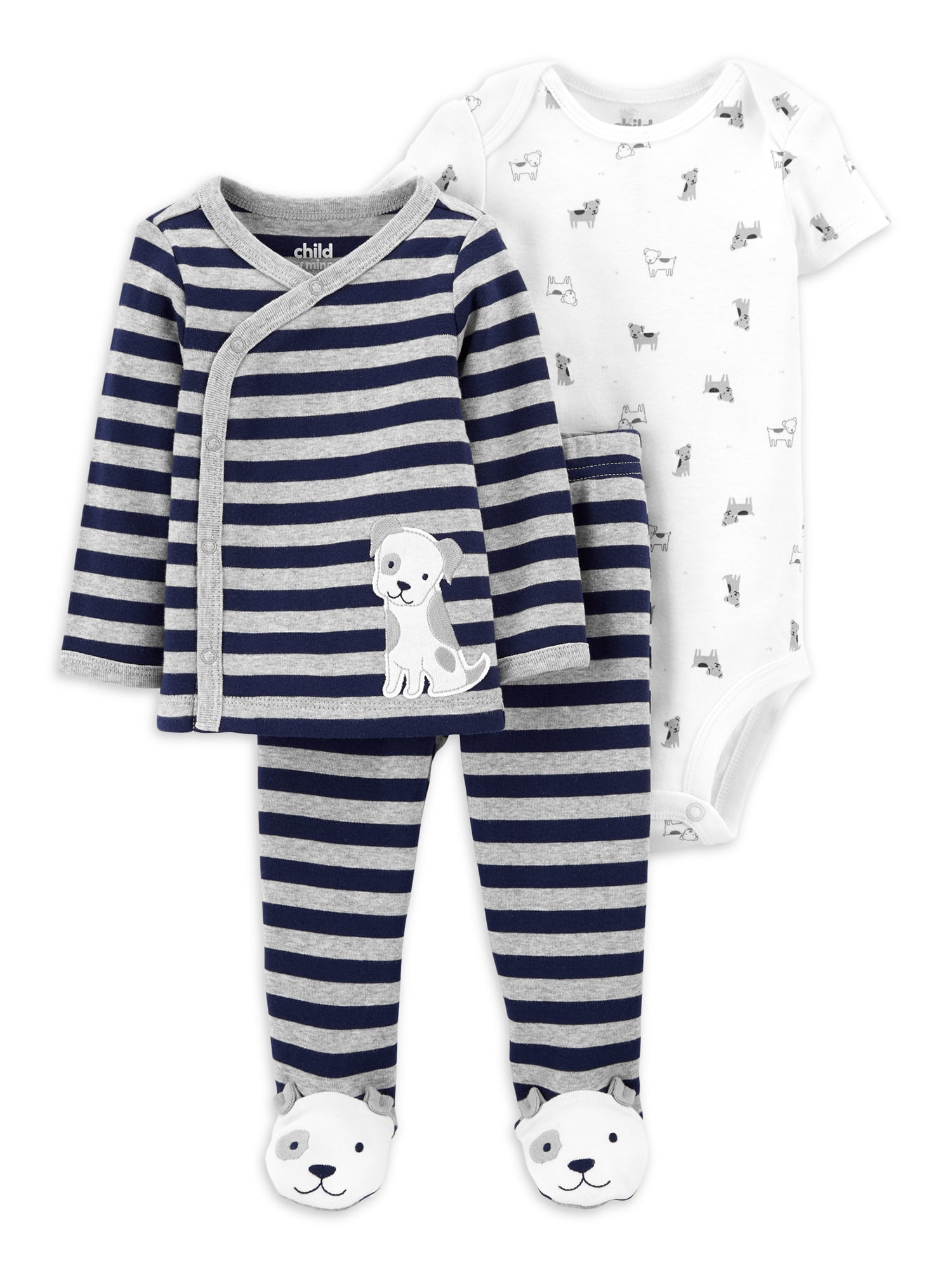 Carter's Child of Mine Baby Boy Footed Outfit Set, 3-Piece, Sizes Preemie-6/9 Months