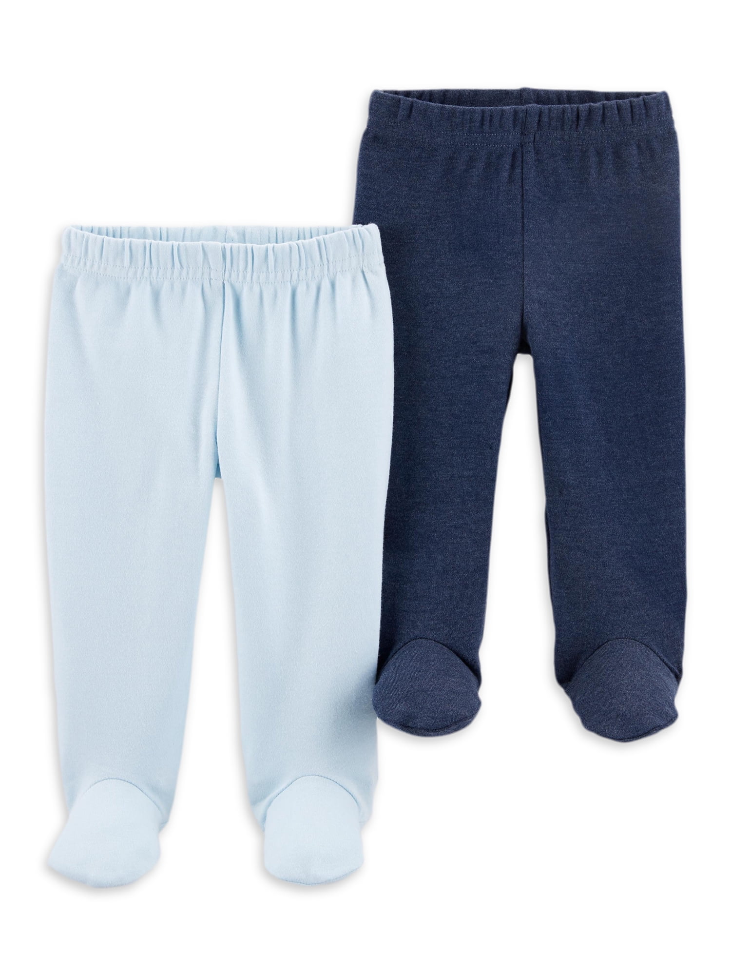 Carter s Child of Mine Baby Boy Footed Pants 2 Pack Preemie 3 6 Months Walmart