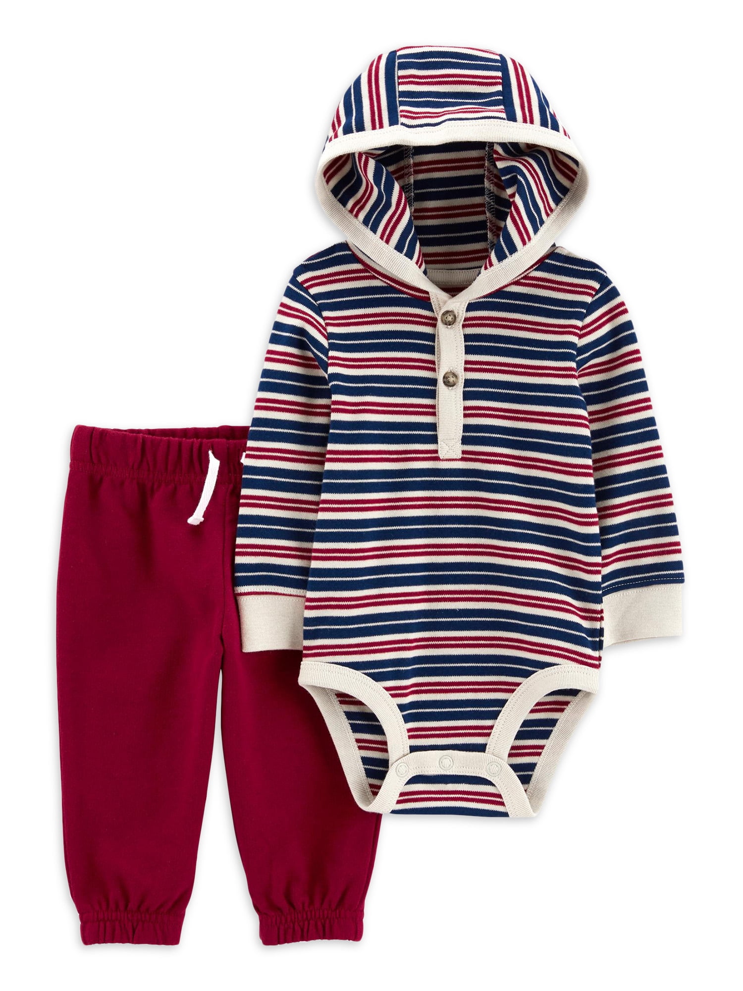 Carter's Child of Mine Baby Boy Hooded Bodysuit and Pant Outfit Set, 2Piece, Sizes 0/324