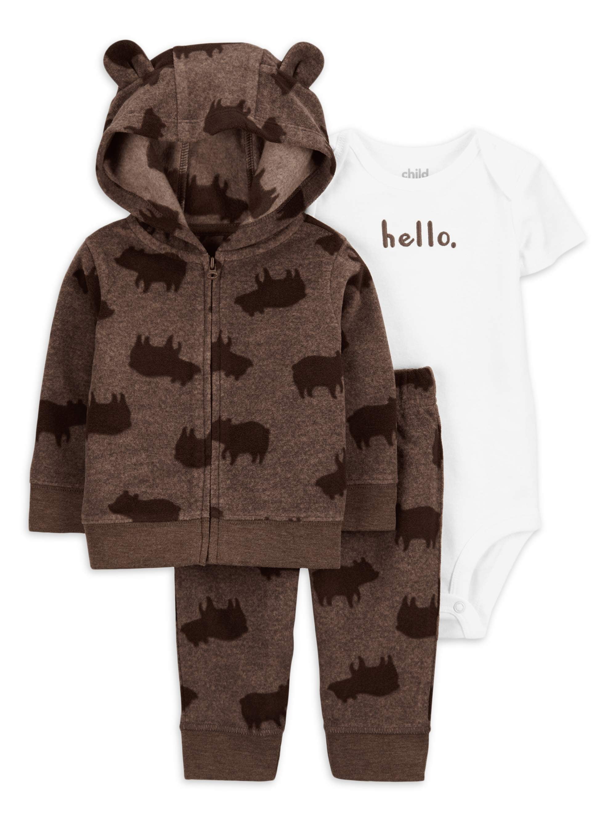 Baby Boy Hooded Dress In Terry Stuff Awakens Print Maroon Color