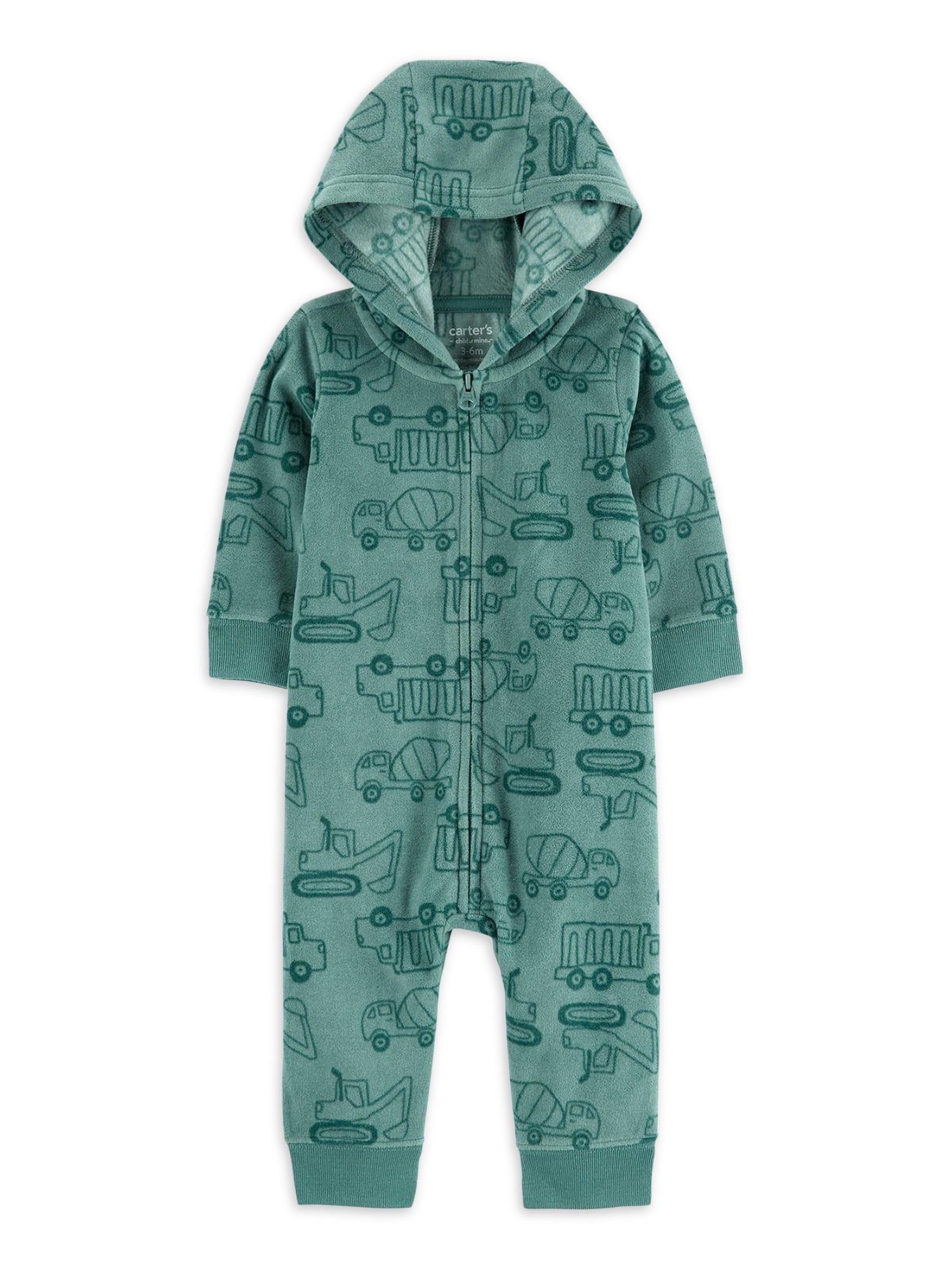 Carter's Child of Mine Baby Boy Hooded Jumpsuit, OnePiece, Sizes 0/3