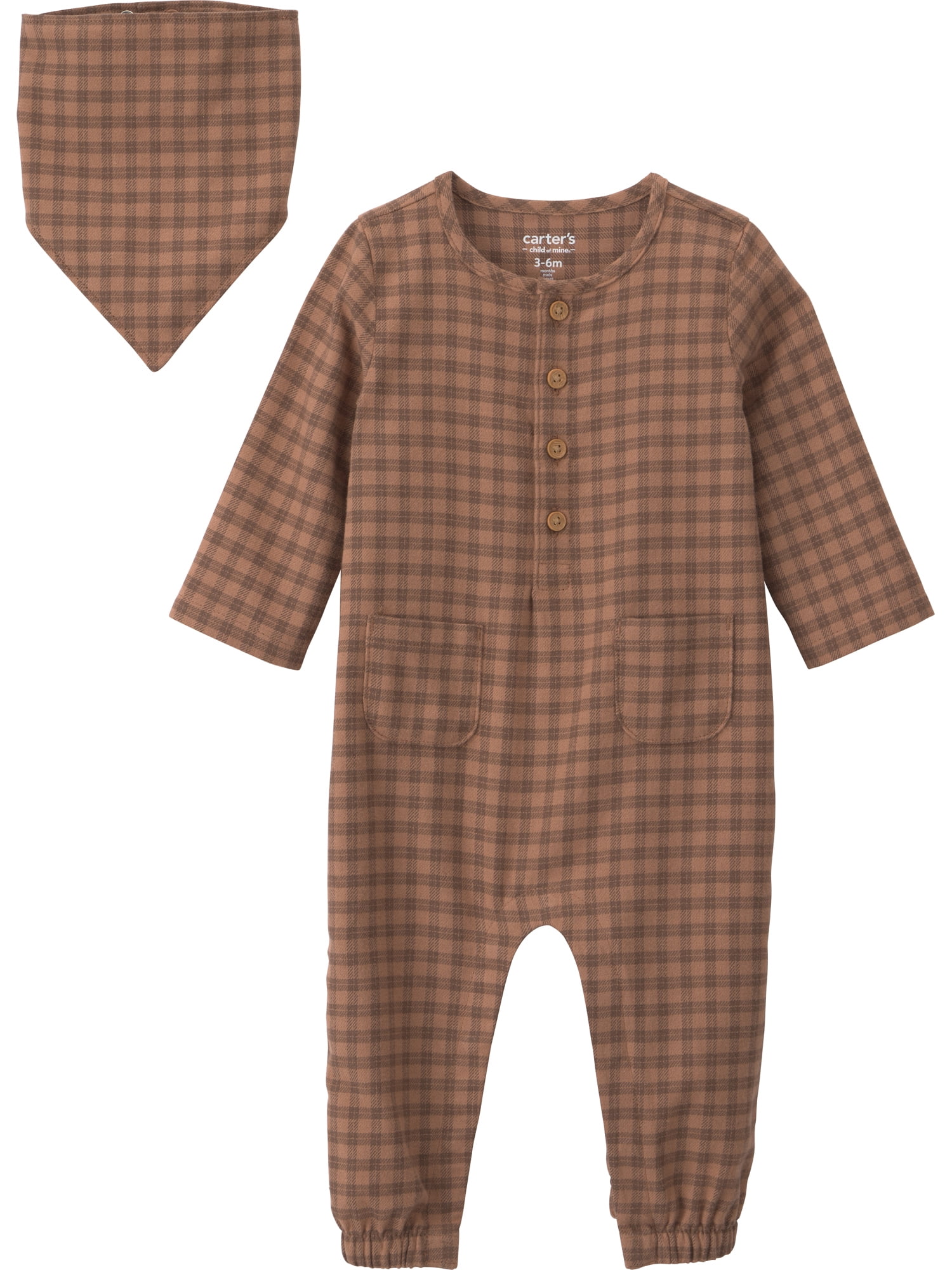 Carter's Child of Mine Baby Boy Jumpsuit and Bandana, 2-Piece, Sizes 0/3-24 Months