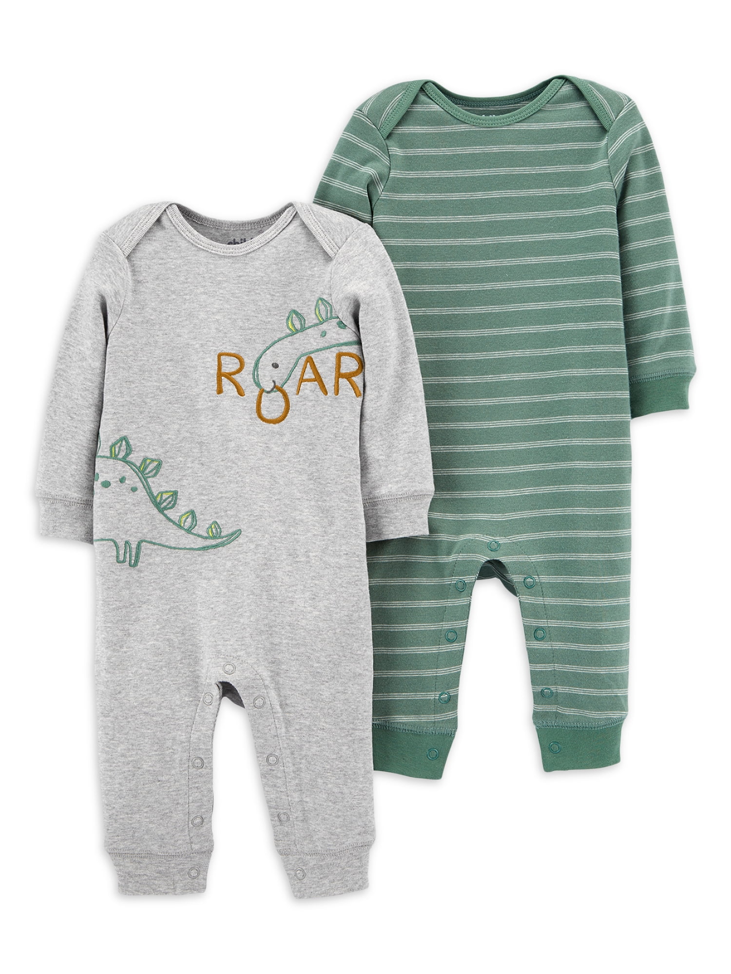 Carter's Child of Mine Baby Boy Long Sleeve Footless Coveralls, 2Pack