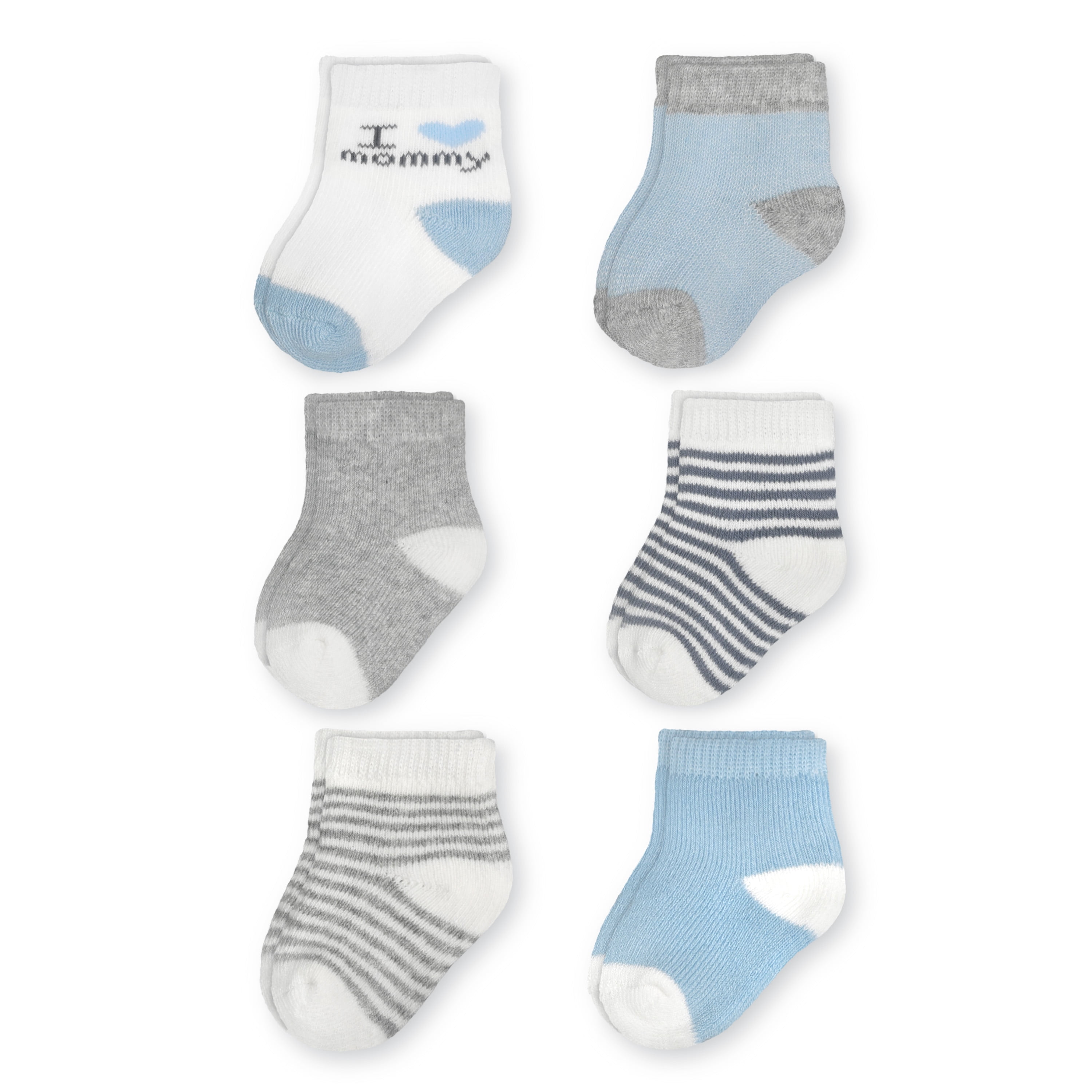 Carter's Child of Mine Baby Boy Crew Socks, 6 Pack, Newborn
