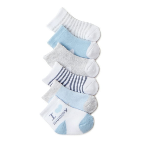 Carter's Child of Mine Baby Boy Mommy Crew Cut Socks, 6 Pack, Sizes Newborn-6 Months