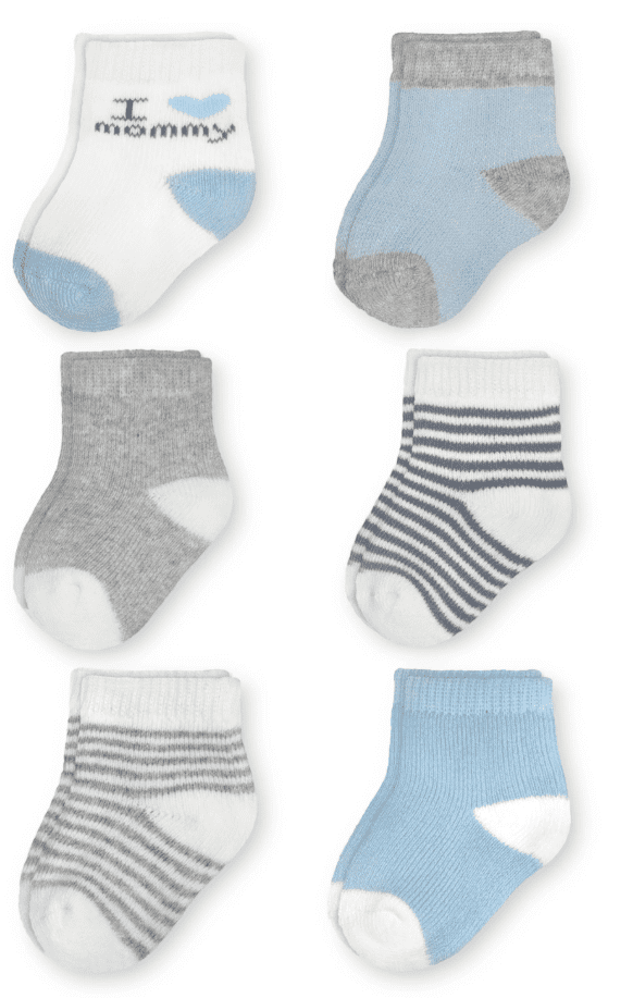 Carter's Child of Mine Baby Boy Crew Socks, 6 Pack, 0-6 Months